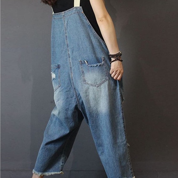 DISTRESSED LOOSE-FIT OVERALLS - Picture 4 of 7